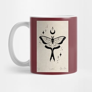 Luna Moth Lino Print Mug